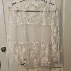 White Long Sleeved Lace Shrug or Jacket